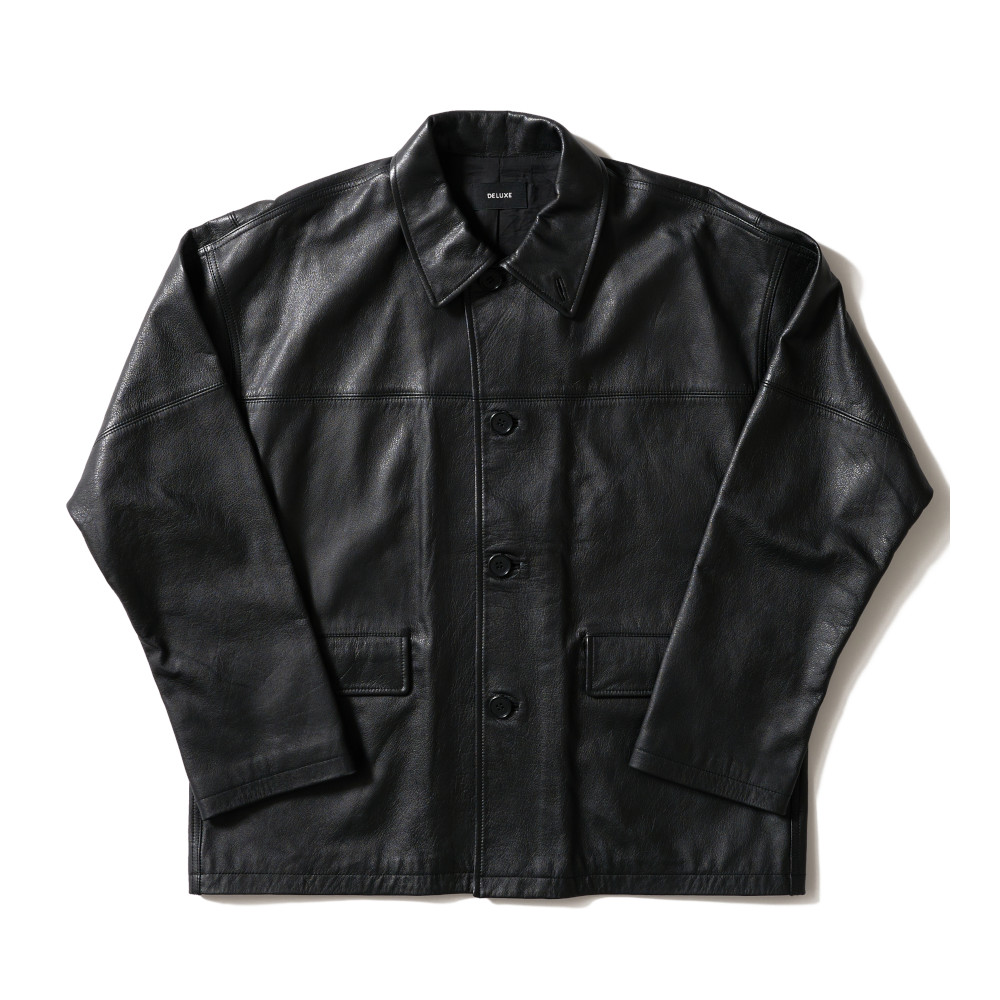 23AW DELUXEデラックス WILD THING レザーカーコート 黒 S  